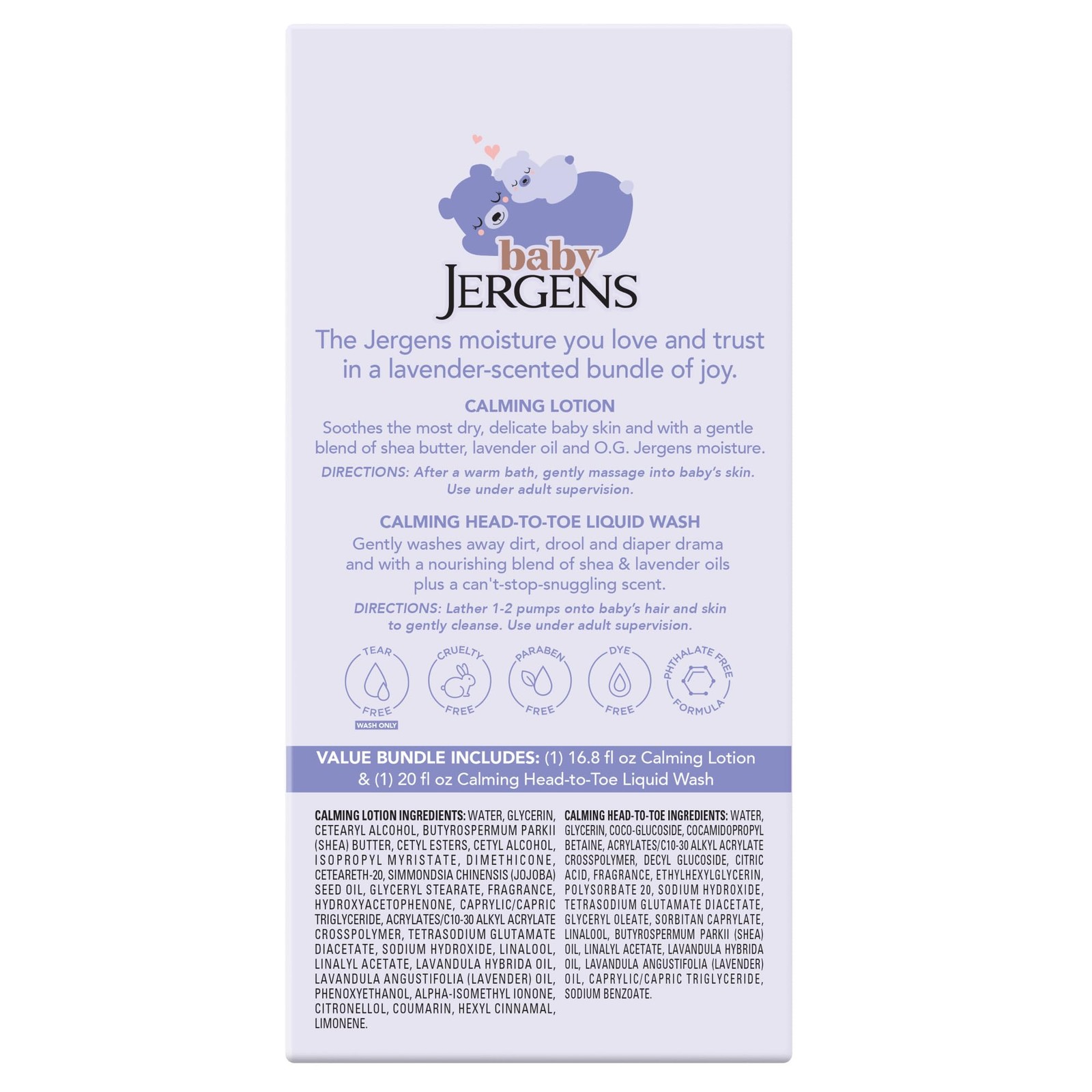 Jergens Baby Duo: Head-to-Toe Wash & Calming Lotion – Gentle, Hypoallergenic