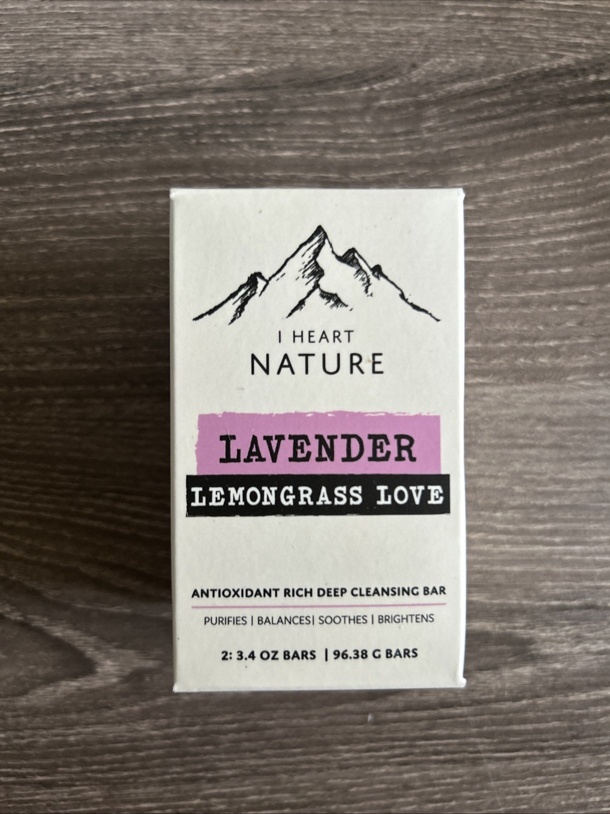 I Heart Nature Lavender Lemongrass Love Cleansing Bar Soap 2: 3.4 Bars 4 Boxes