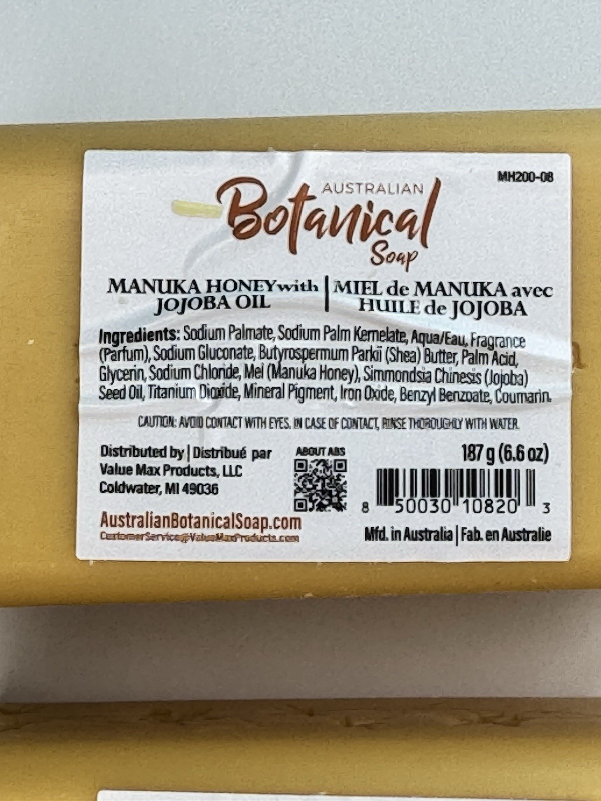 Australian Botanical Soap Manuka Honey Jojoba Oil 6.6 oz Bars Lot of 2