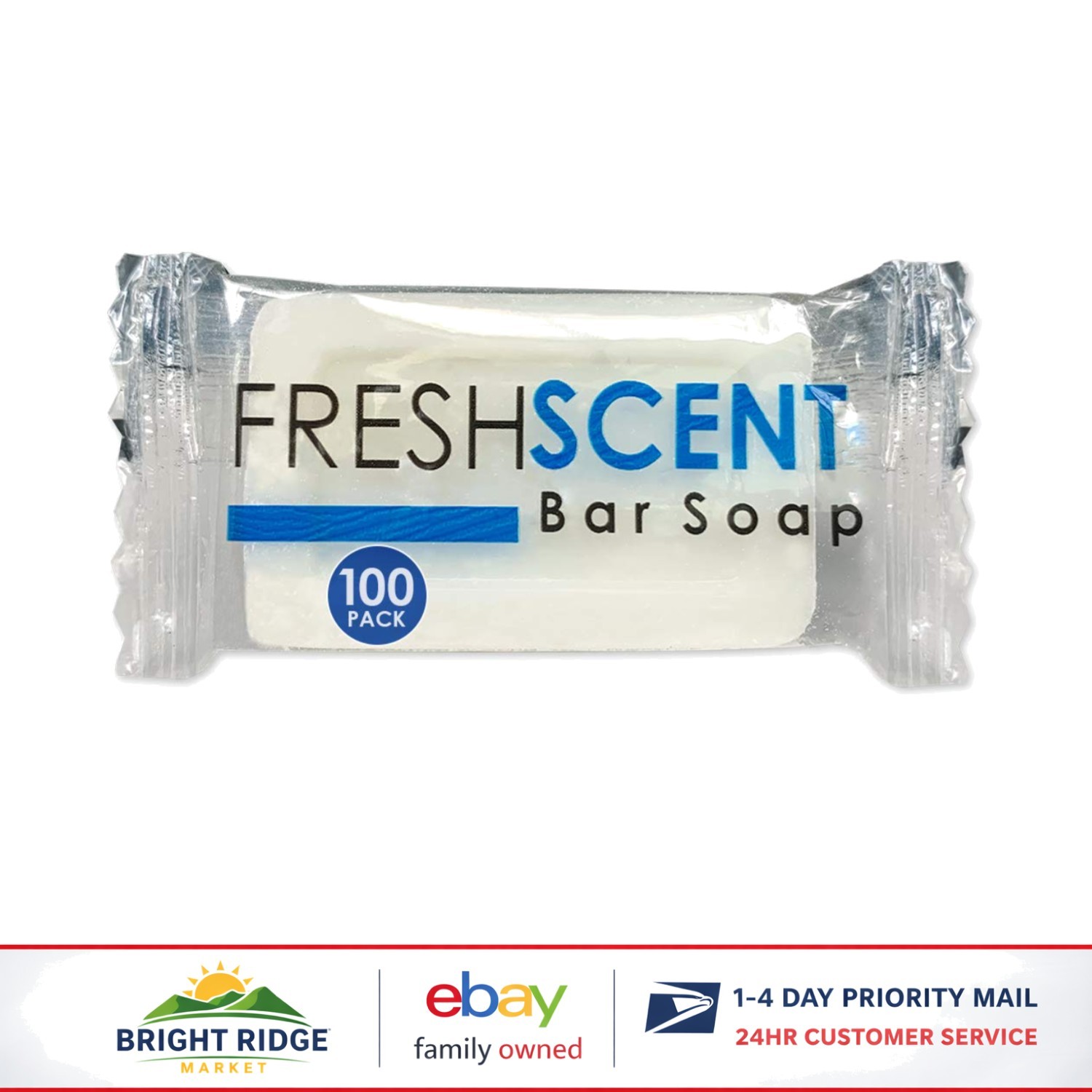 Travel Size Bar Soap 0.5 oz, 100 Pack, Individually Wrapped for Hospitality