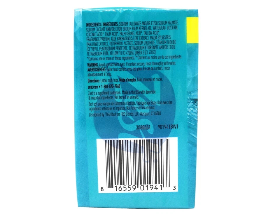 Zest Refreshing Aqua Bath Bars, 4.12 oz (Pack of 2) – Clean Rinsing