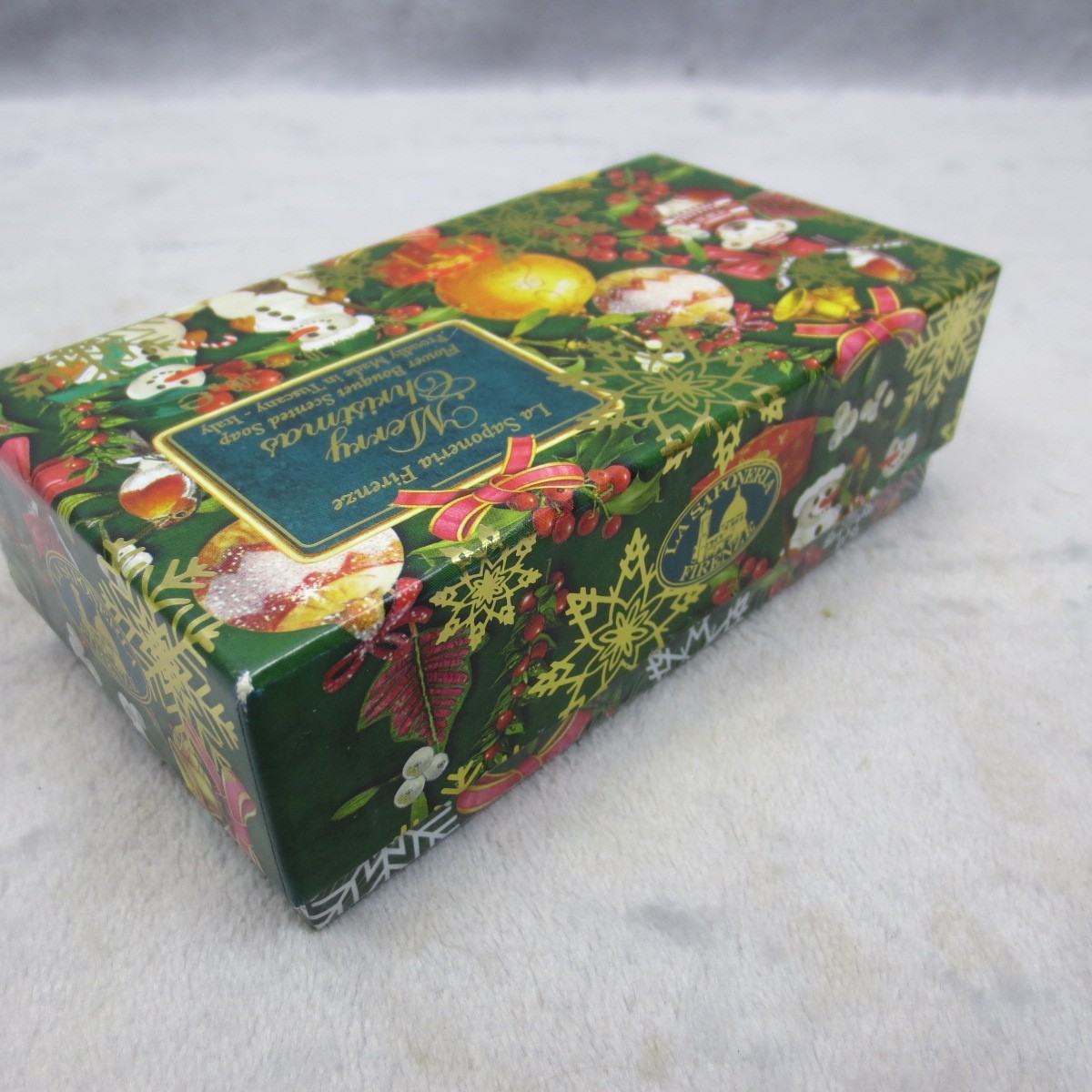 La Saponeria Firenze Merry Christmas Soap 10.5 oz Tuscany Italy Gift Box NIB