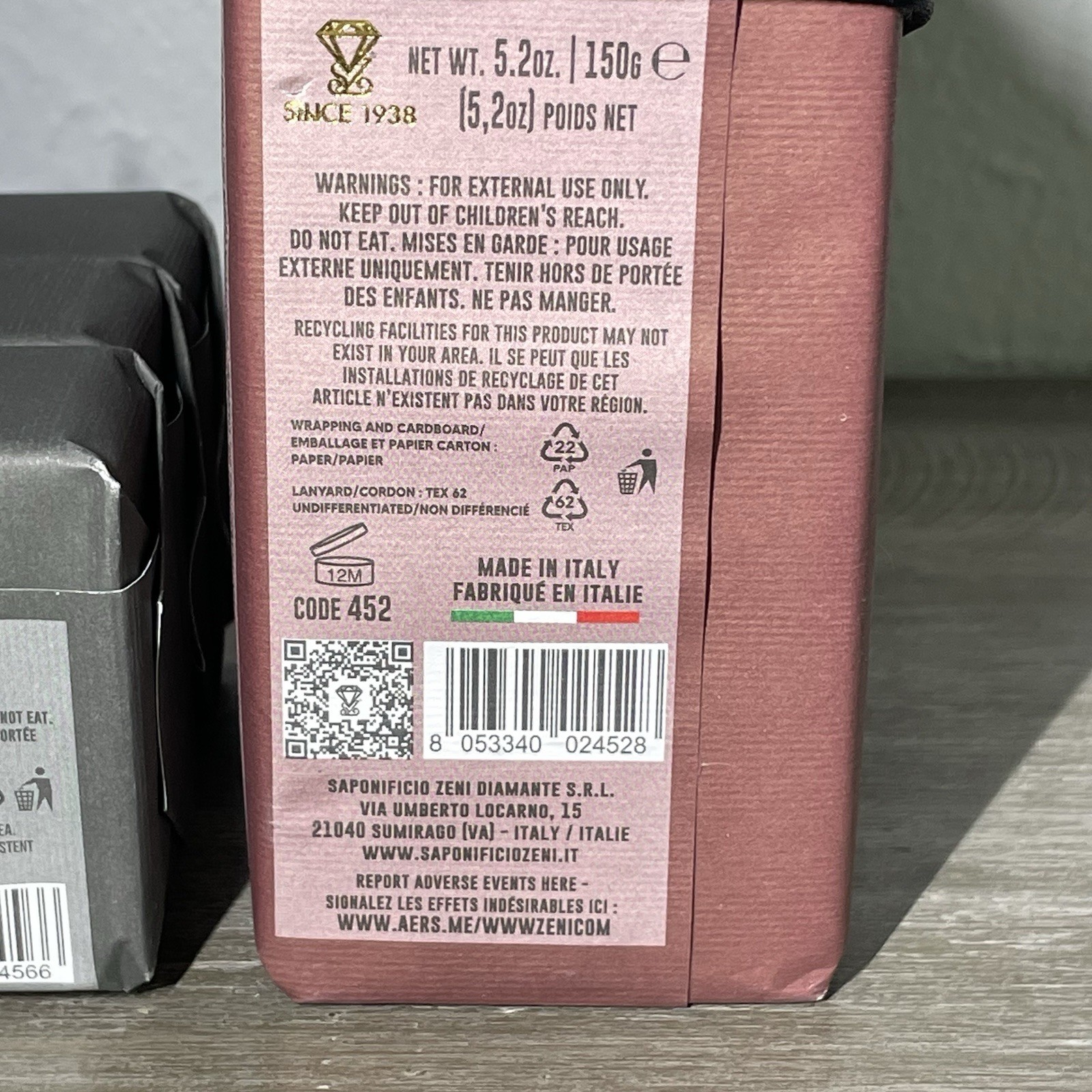 Made in Italy – 3 Bars – GOAT MILK SOAP – Each Bar is 5.2oz (150g) – Total 450g