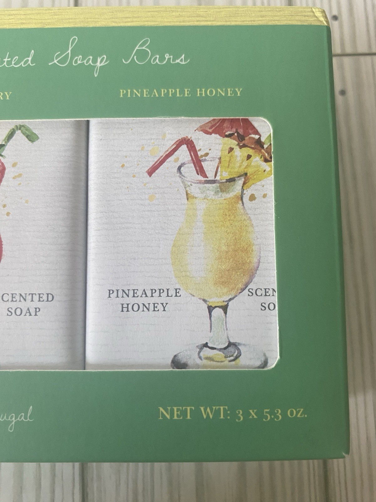 CASTELBEL Ltd. Edition Set of 3 Soap Bars Lime/Mint, Strawberry, Pineapple Honey
