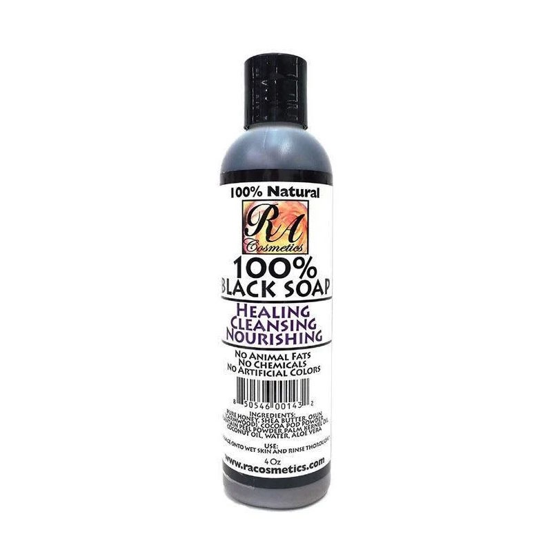 Ra Cosmetics 100 Black Soap Liquid 4 Oz. Pack of 2