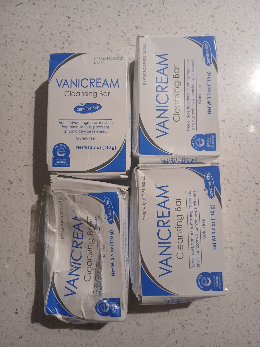 Vanicream Cleansing Bar, Fragrance Free Soap, 3.9oz (Pack of 4) Dye Free Soap