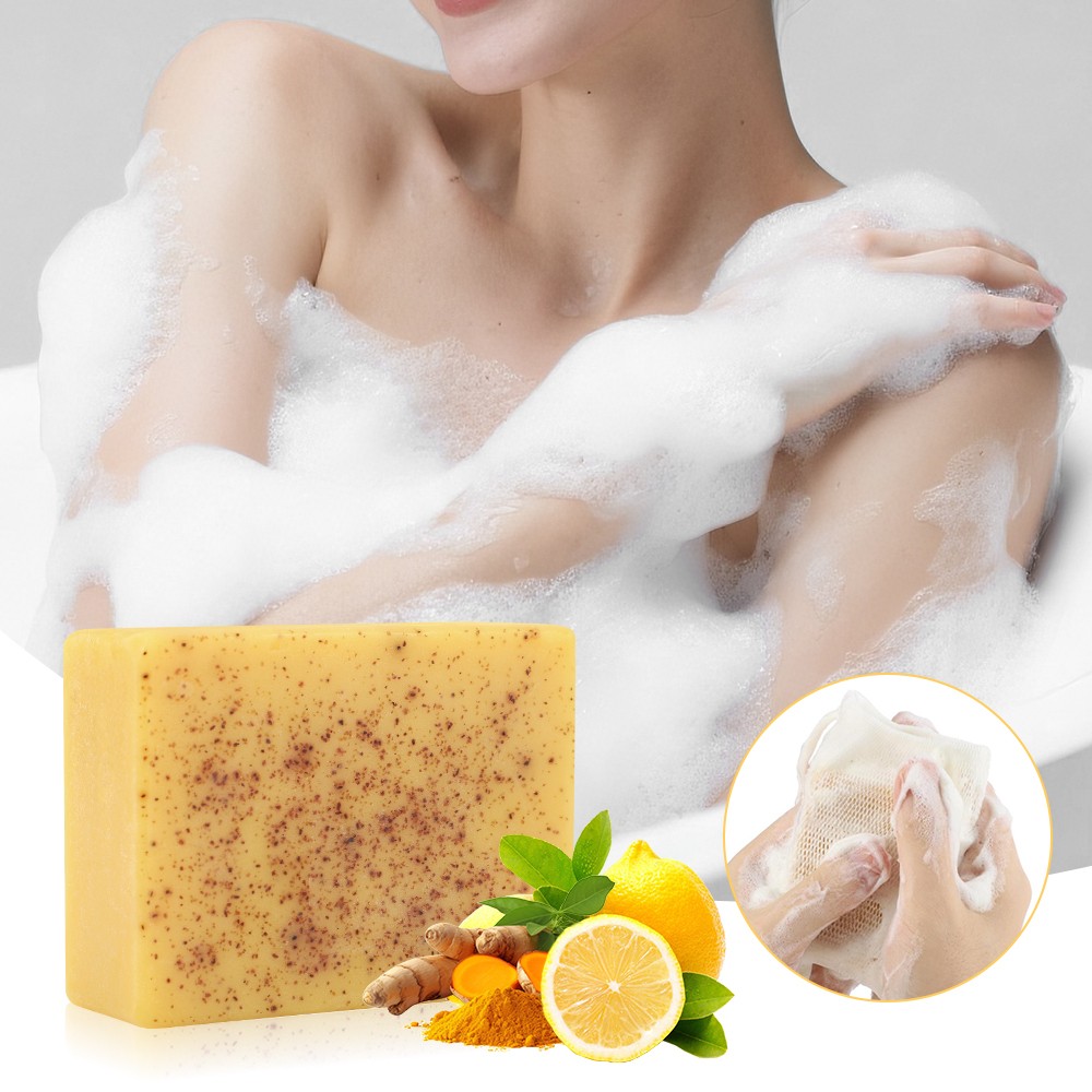 Lemon Turmeric & Kojic Acid Brightening Soap, Dark Spot Remover for Face & Body