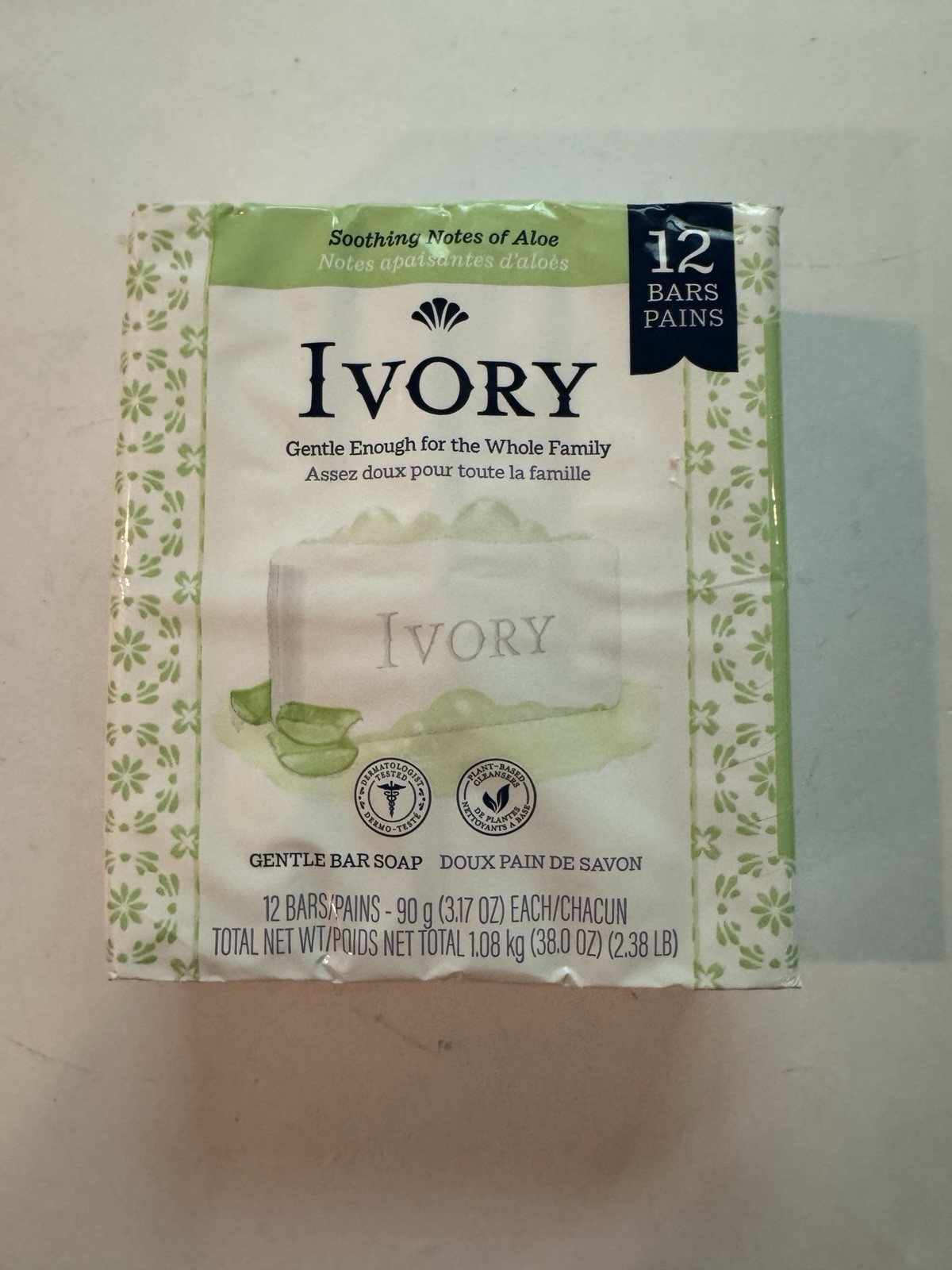 Ivory Aloe Bar Soap 12 Bars Gentle Family Bath Soap Moisturizing