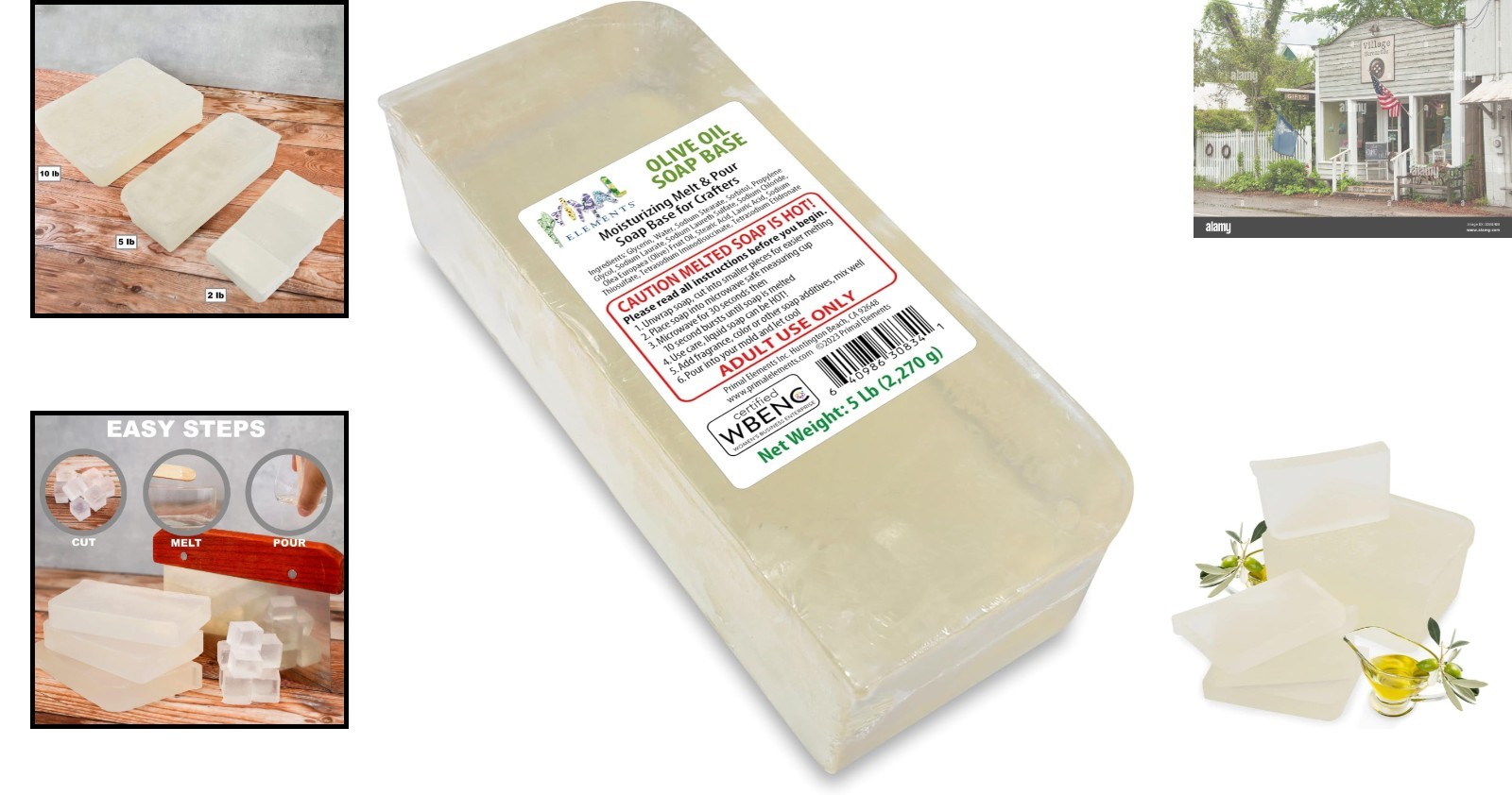 5 lb Olive Oil Soap Base – Moisturizing Melt and Pour Soap for Handmade Gifts