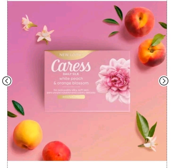 ( 3 )CARESS DAILY SILK BAR SOAP WHITE PEACH & ORANGE BLOSSOMS 3.15 Oz Bars