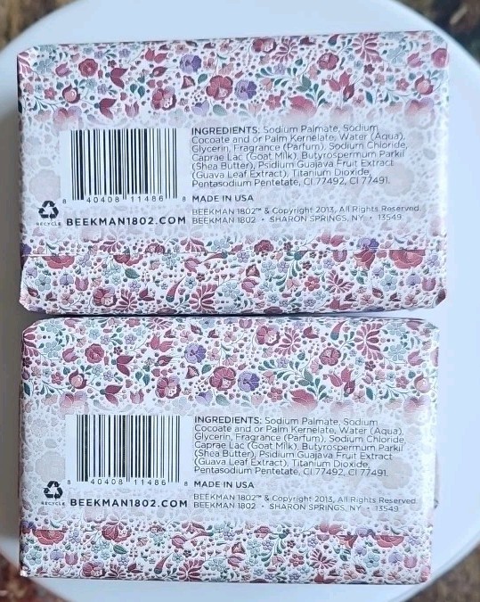 2 Sealed Beekman 1802 Honeyed Grapefruit Pure Goat Milk Soap Bar 3.5 Oz Each New