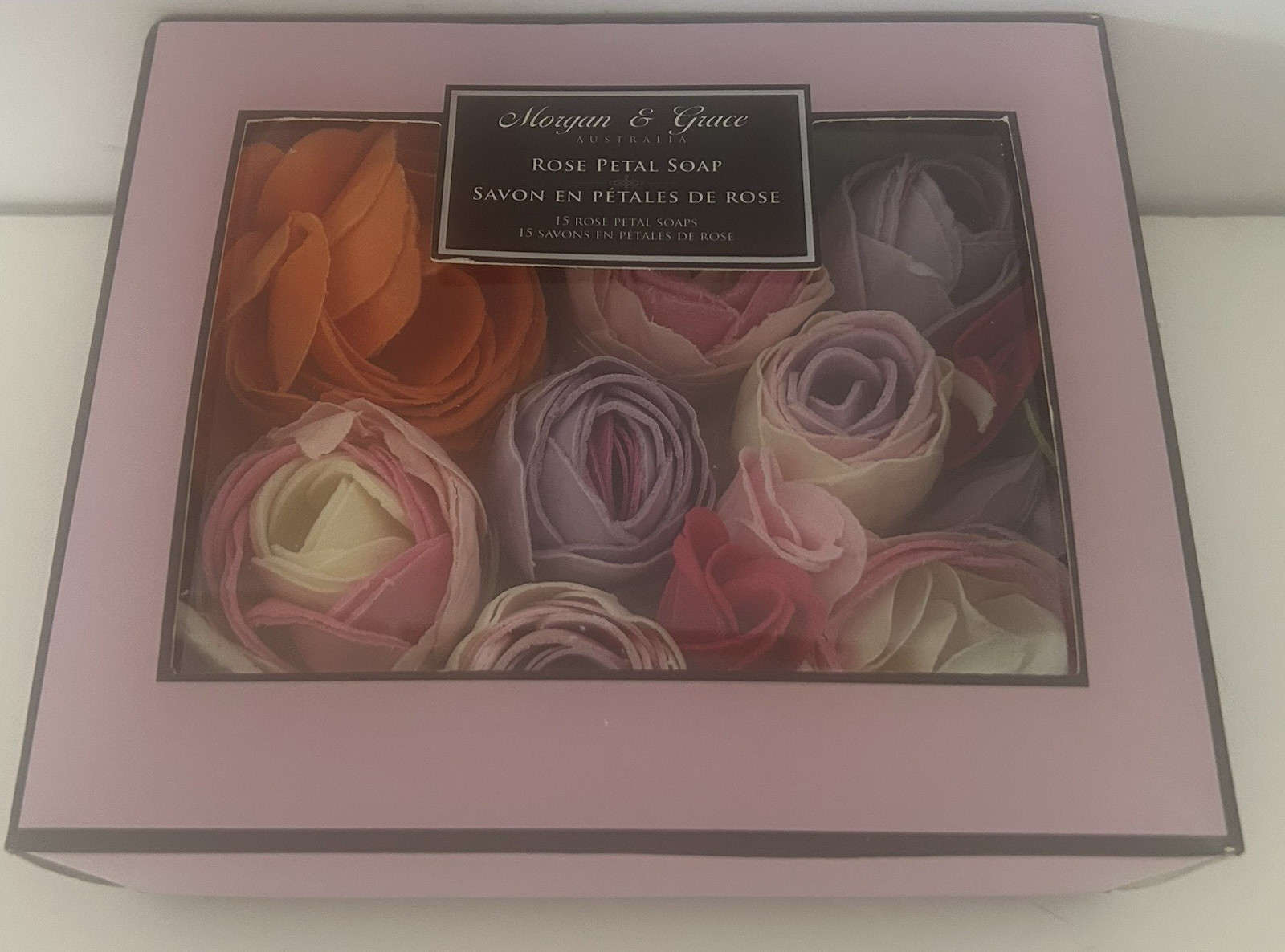NIB Morgan & Grace Australia 15 Scented Soap Petals Rose Petal Soap # 9082