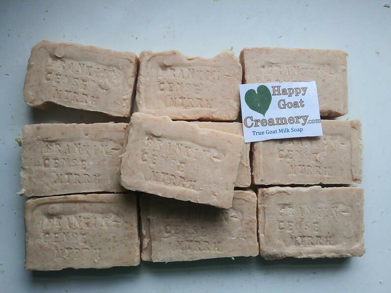 Goat Milk Soap Handmade Frankincense & Myrrh Free Shipping