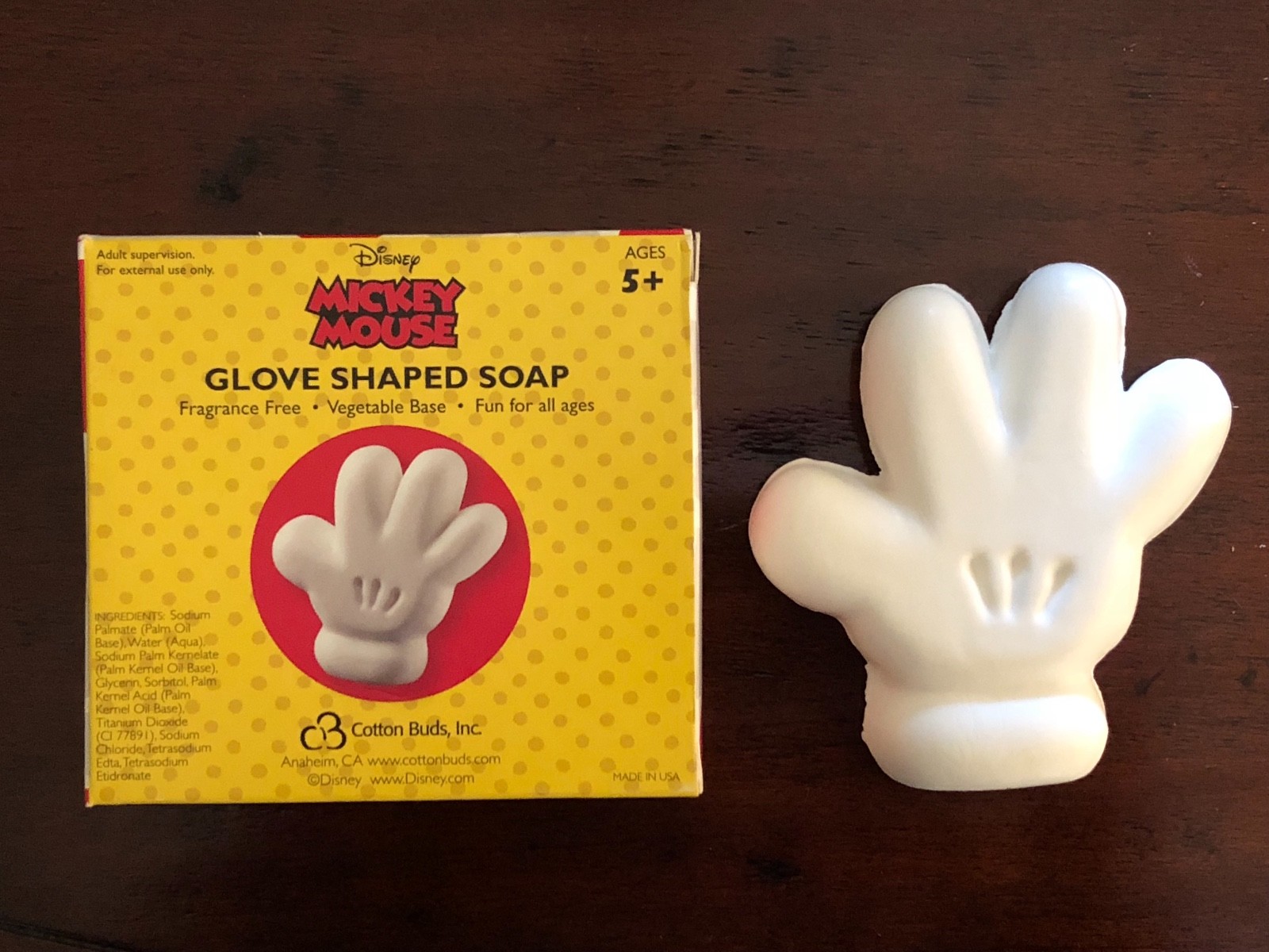 Disney Mickey Mouse White Glove Hand Shaped Soap Fragrance Free NIB