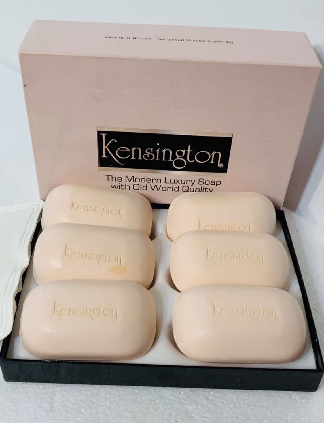 VINTAGE KENSINGTON 6 PC BOXED SET LUXURY GERANIUM SCENT BAR BATH SOAP 24.75 OZ