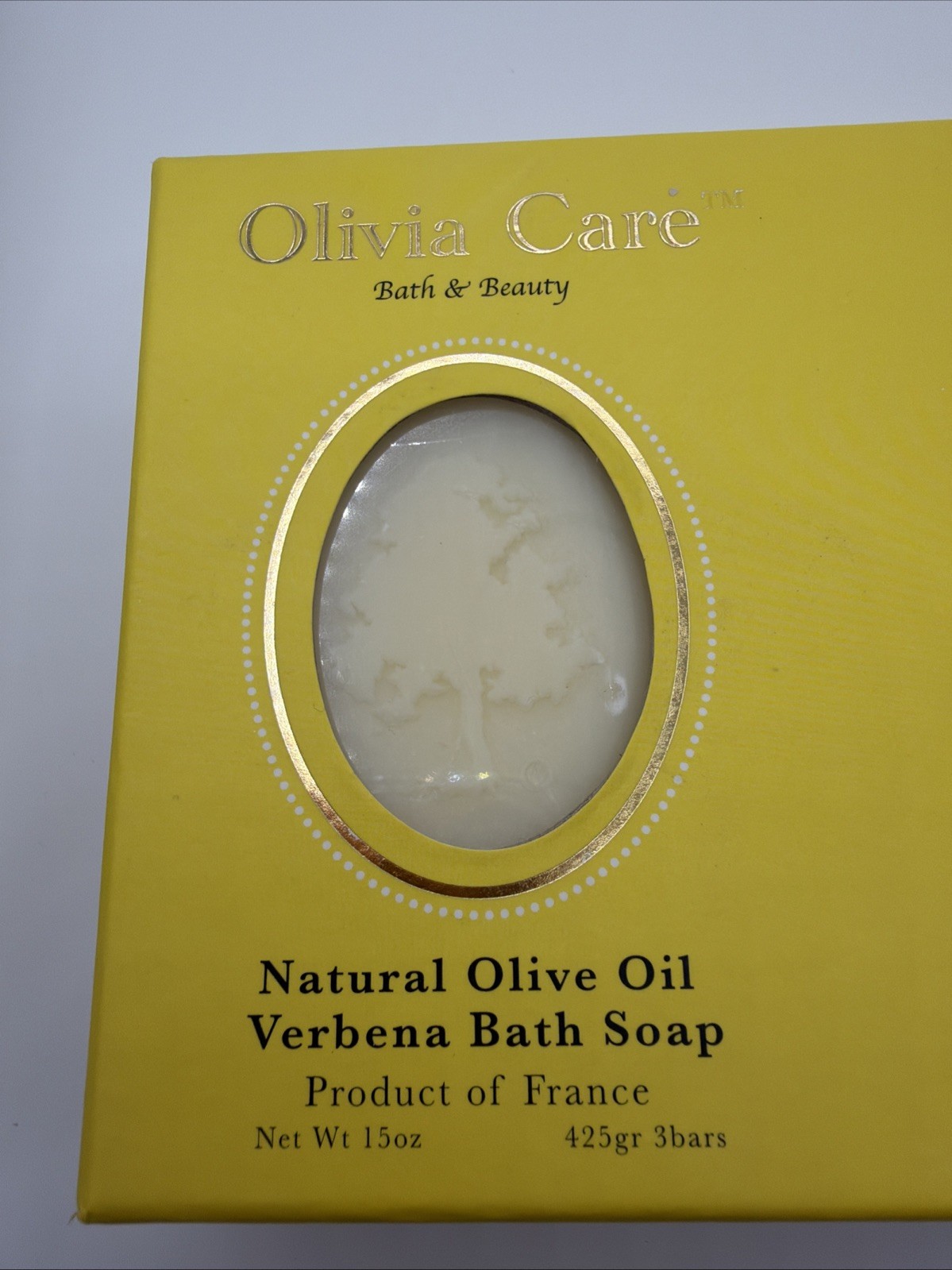 Olivia Care Bath & Body Bar French Natural Olive Oil Verbena Bath Soap 3 Bars
