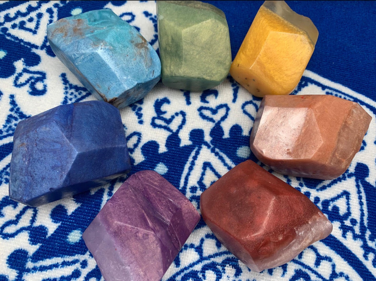 Chakra Soap Set, Soap Rocks, Rainbow Soap, Yoga Soap, Spiritual gift set
