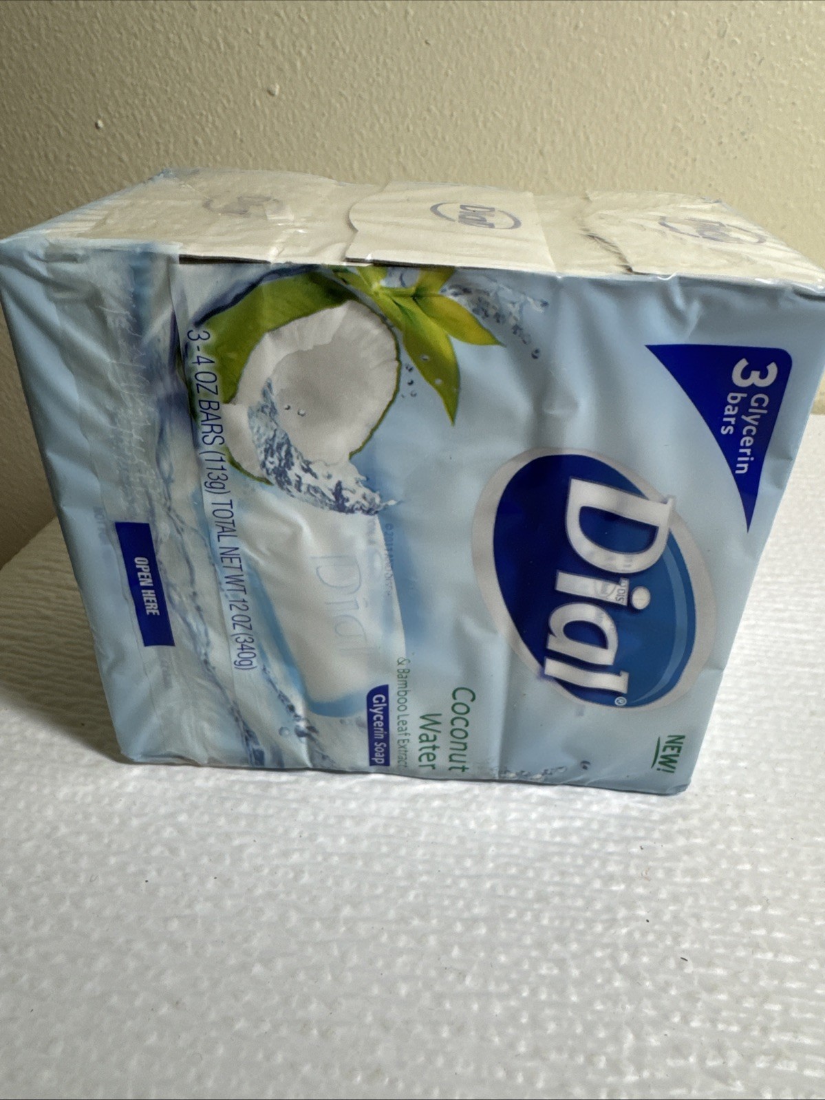 Dial Coconut Water 4 oz Soap Bars 3-Pack New in Original Packaging Discontinued