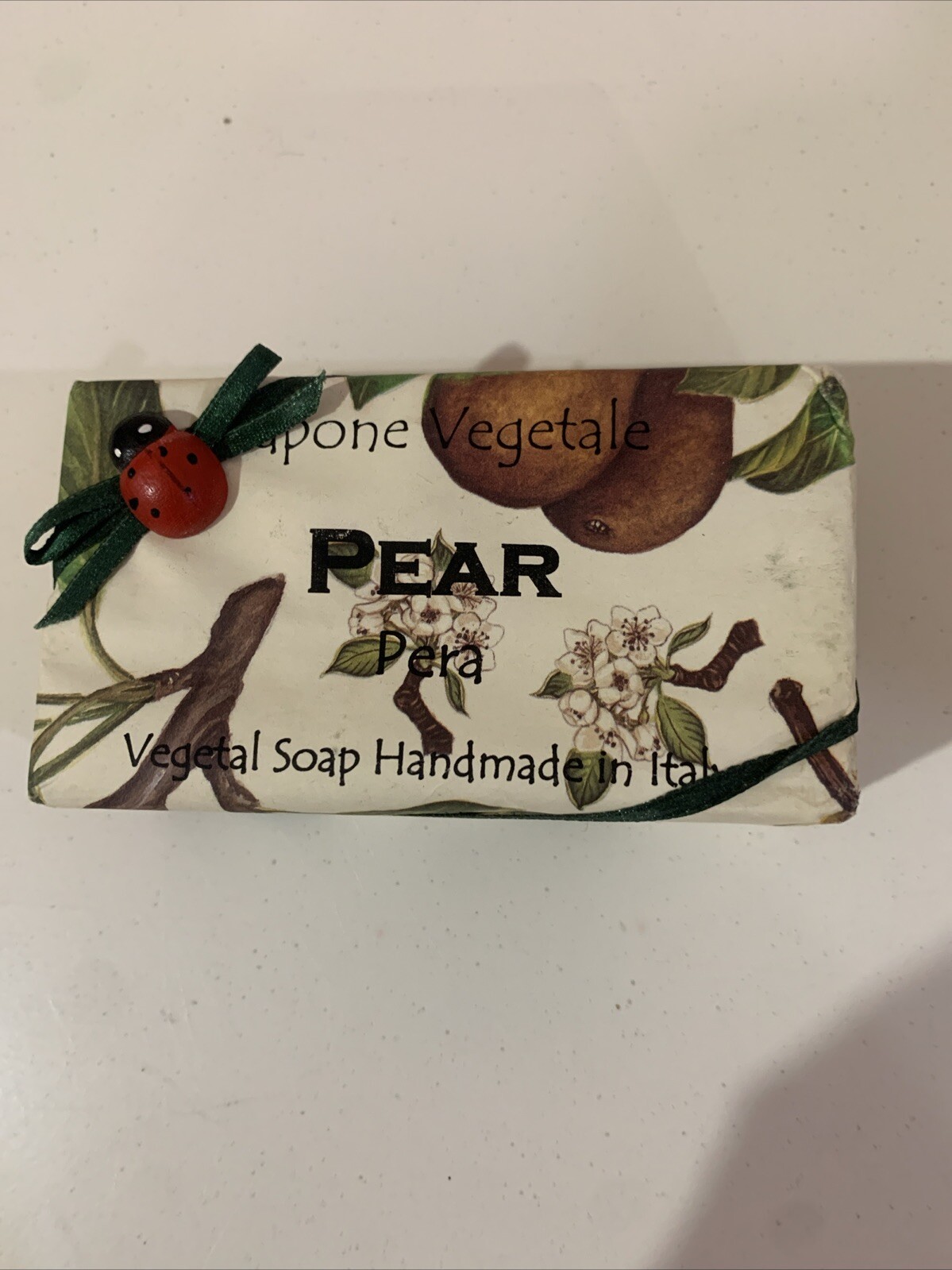 SAPONE VEGETALE PEAR SOAP BAR 10.6 oz VEGETAL SOAP HANDMADE IN ITALY