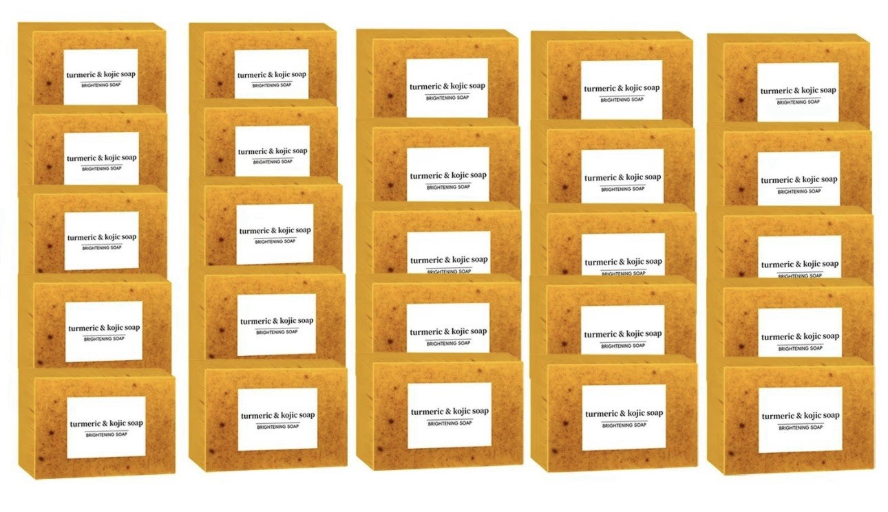 1-Pack Turmeric Glow Soap – Handmade Skin Brightening with Lemon & Kojic Acid