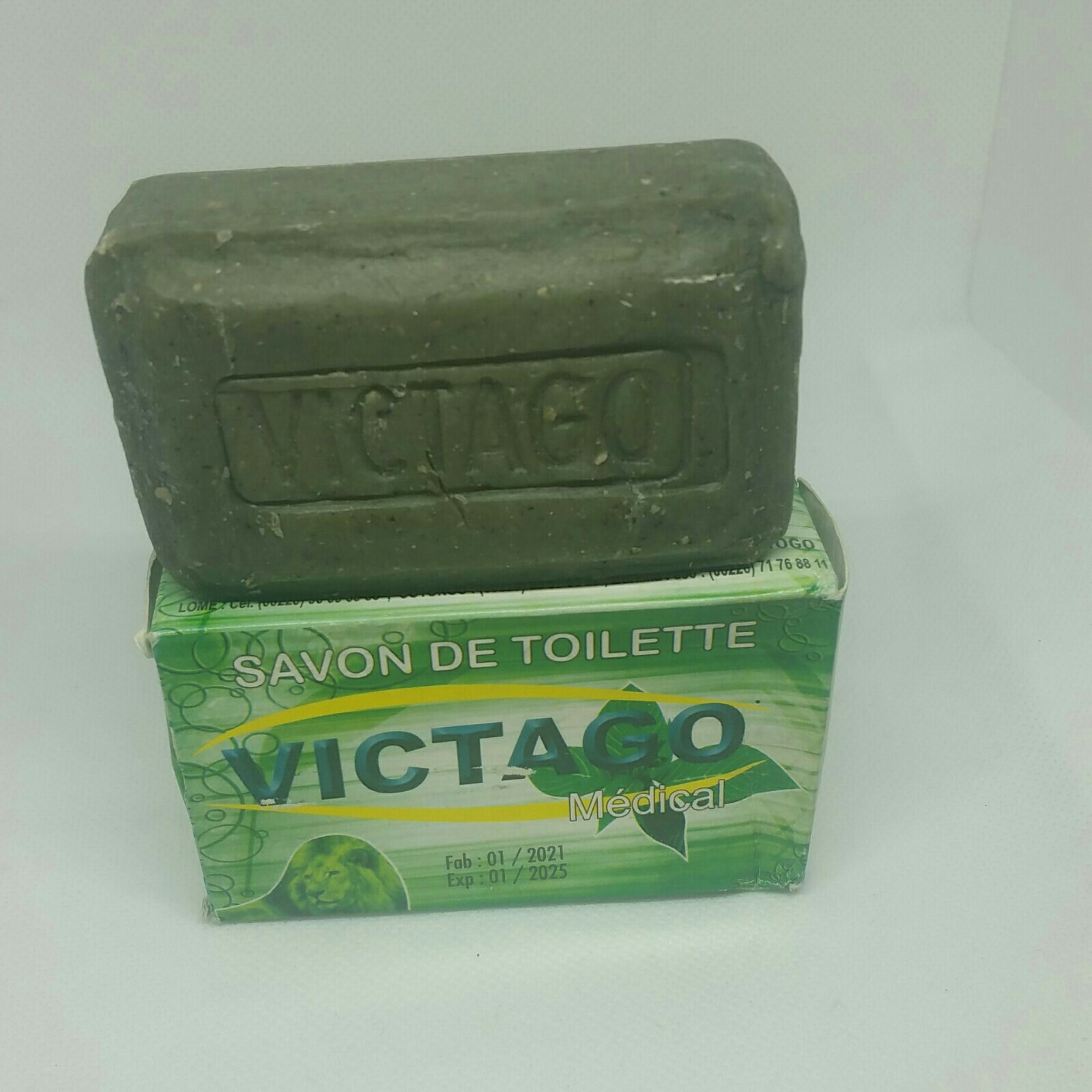 1×VICTAGO Herbal Black Soap Natural African Organic Raw Acne Cleanser 4oz