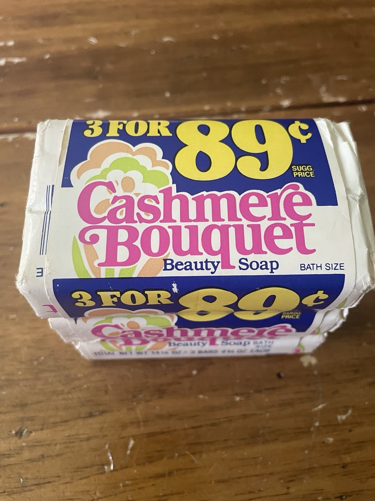 NOS Vintage Cashmere Bouquet Beauty Bar Soap 3 Bath Sz 4.75 Oz Bars For Deedyt