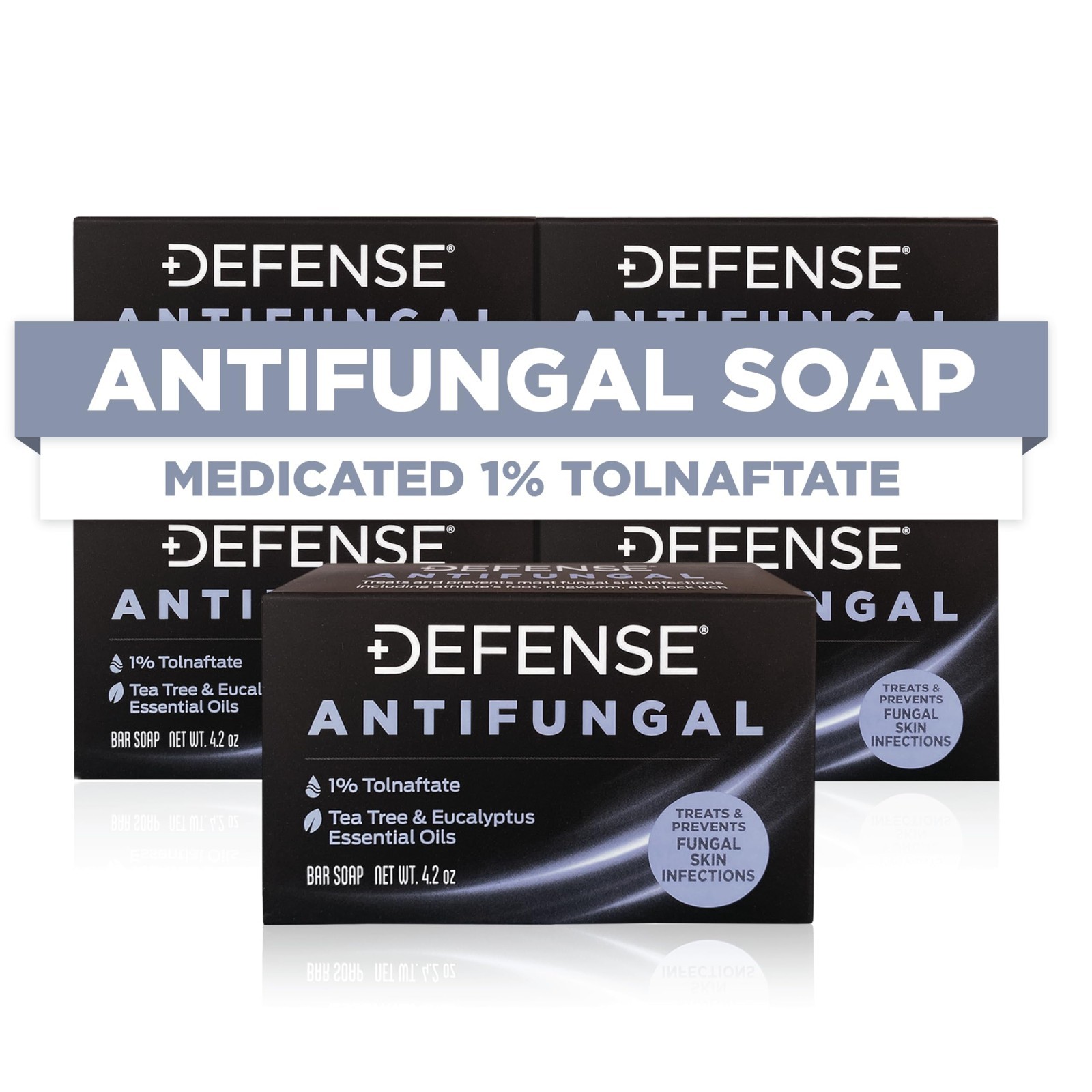 Medicated Antifungal Bar Soap 5-Pack – 1% Tolnaftate, Tea Tree Oil, Jock Itch &