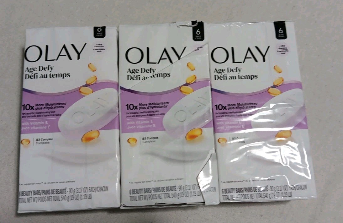 3 OLAY AGE DEFY BEAUTY BAR SOAP 10X MOISTURIZER VITAMIN E 3.75 OZ (C06)