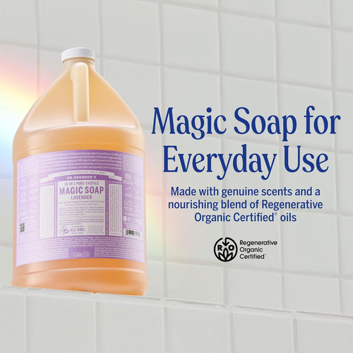 Dr. Bronner’s Pure-Castile Magic Soap Liquid 128 Fl Oz (Pack of 1), Lavender