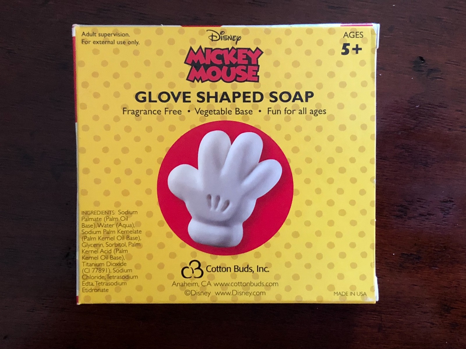Disney Mickey Mouse White Glove Hand Shaped Soap Fragrance Free NIB