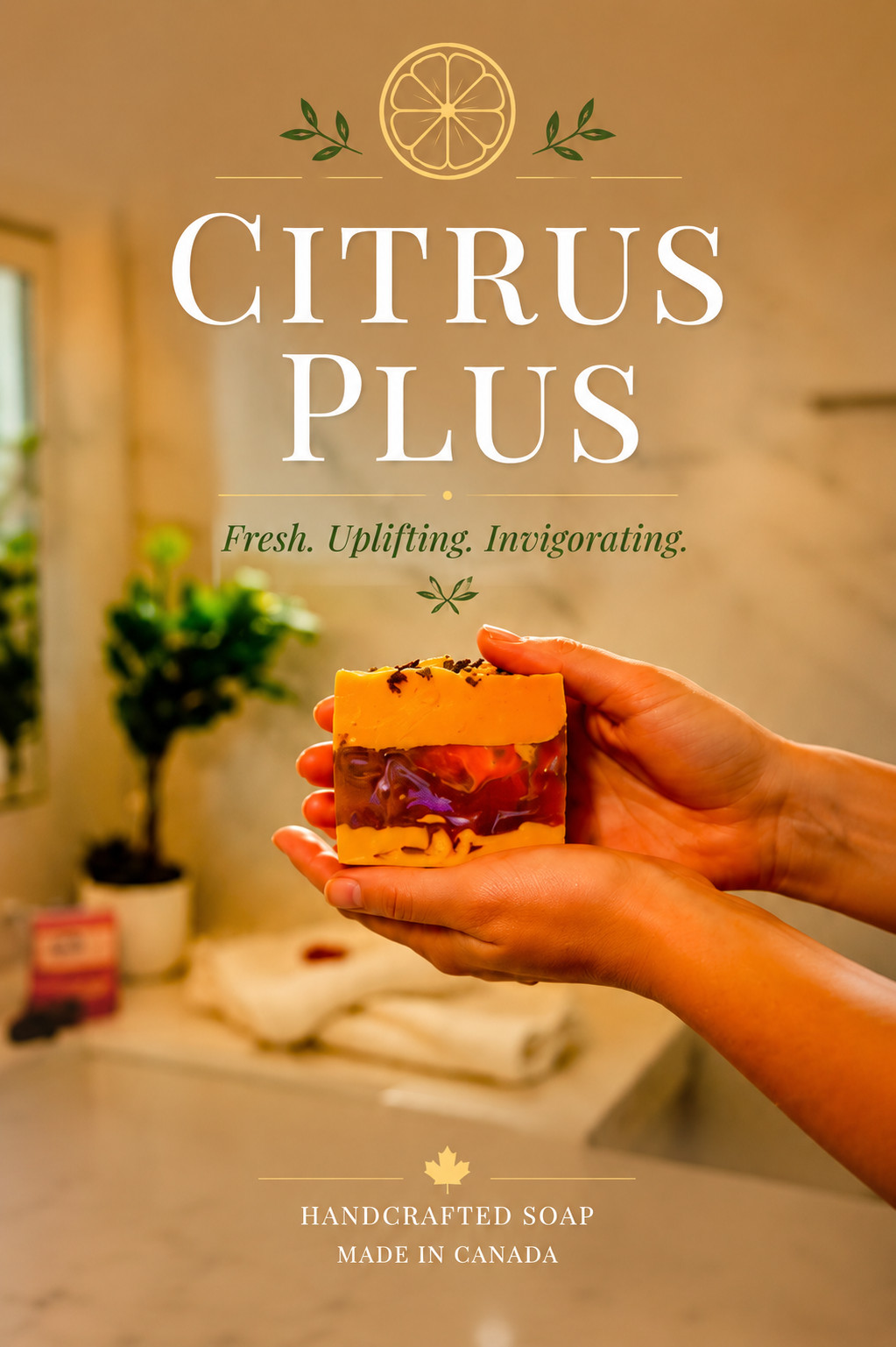 LumaLather Citrus Splash Handmade Soap Bar – Refreshing Moisturizing Bath Soap
