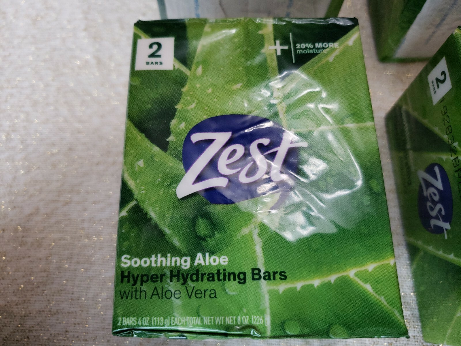 Zest Fresh Aloe Bath Soap 2 Bars 4 oz Each With Aloe Vera 8 Soap bars total