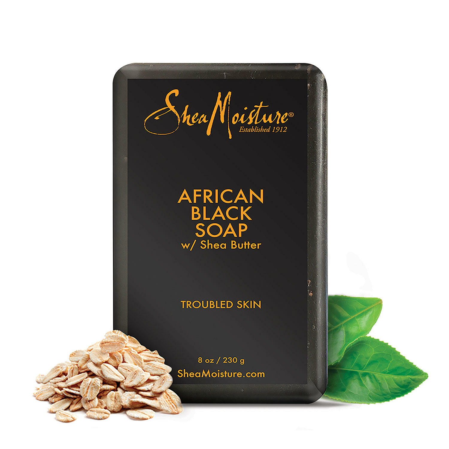 SHEA MOISTURE AFRICAN BLACK SOAP WITH SHEA BUTTER, (8 oz, 4 PK) NO PARABENS