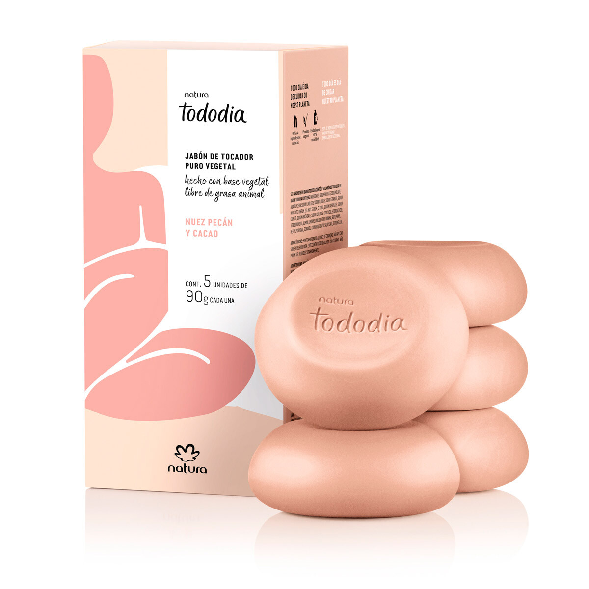 NATURA TODODIA SOAP X5 VARIOUS SCENTS COCOA, PECAN NUT, RED FRUITS, MANGO, LEMON