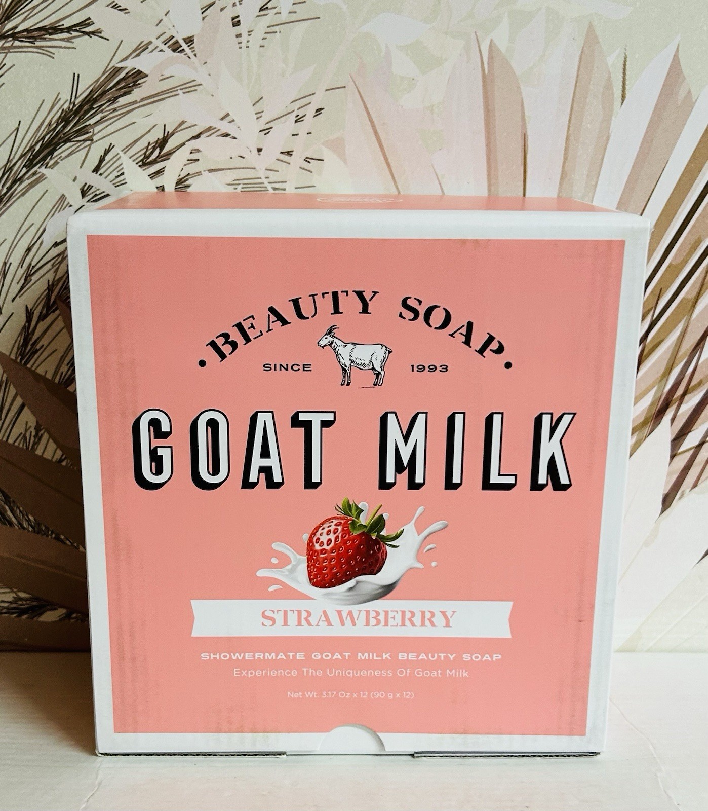 Shower mate ~ Strawberry Goat Milk Bar Soap 12 Bars 3.17 oz Each