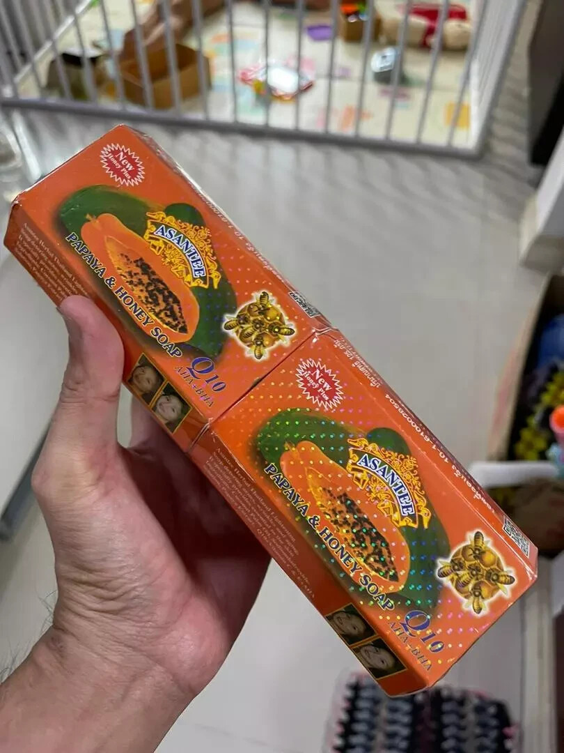 125g x 4 Asantee Thai Papaya Herbal Skin & Honey Soap