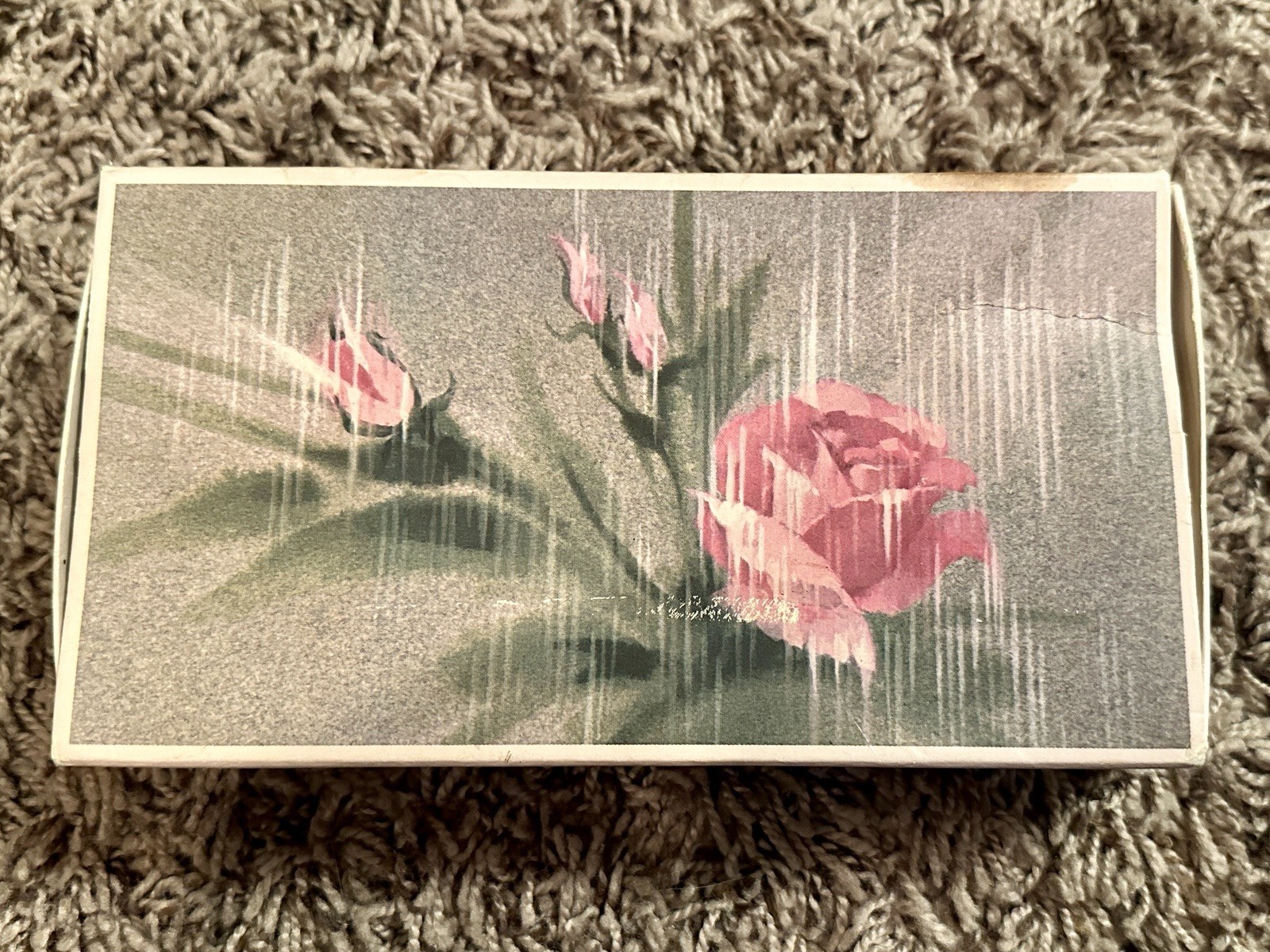 Vintage Touch of Roses Shaped Bar Soap Avon 3 Cakes Original Box Pink Gift Box