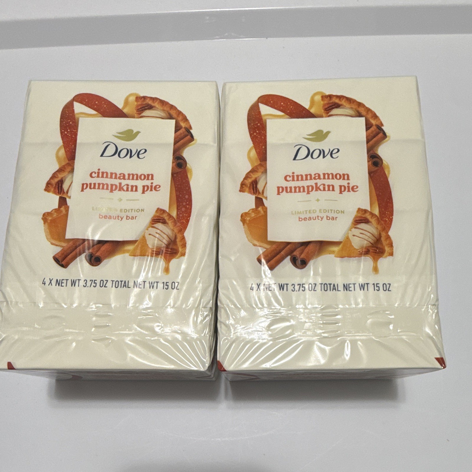 Dove Cinnamon Pumpkin Pie Beauty Bar Soap 4-Pack 3.75 oz Plant-Based