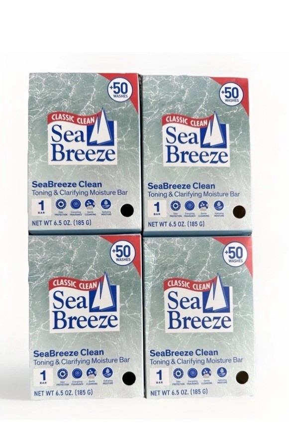 Sea Breeze Classic Clean Clarifying Moisture Bar Soap 6.5oz Lot Of (4)