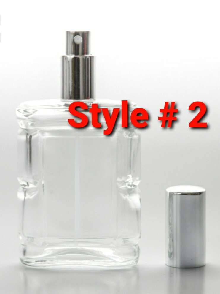 Refillable Perfume Spray Glass Atomizer Empty Bottle Flat Shape 1oz ,2oz & 3.4oz