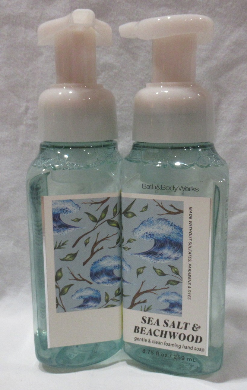 Bath & Body Works Gentle & Clean Foaming Hand Soap Set 2 SEA SALT & BEACHWOOD