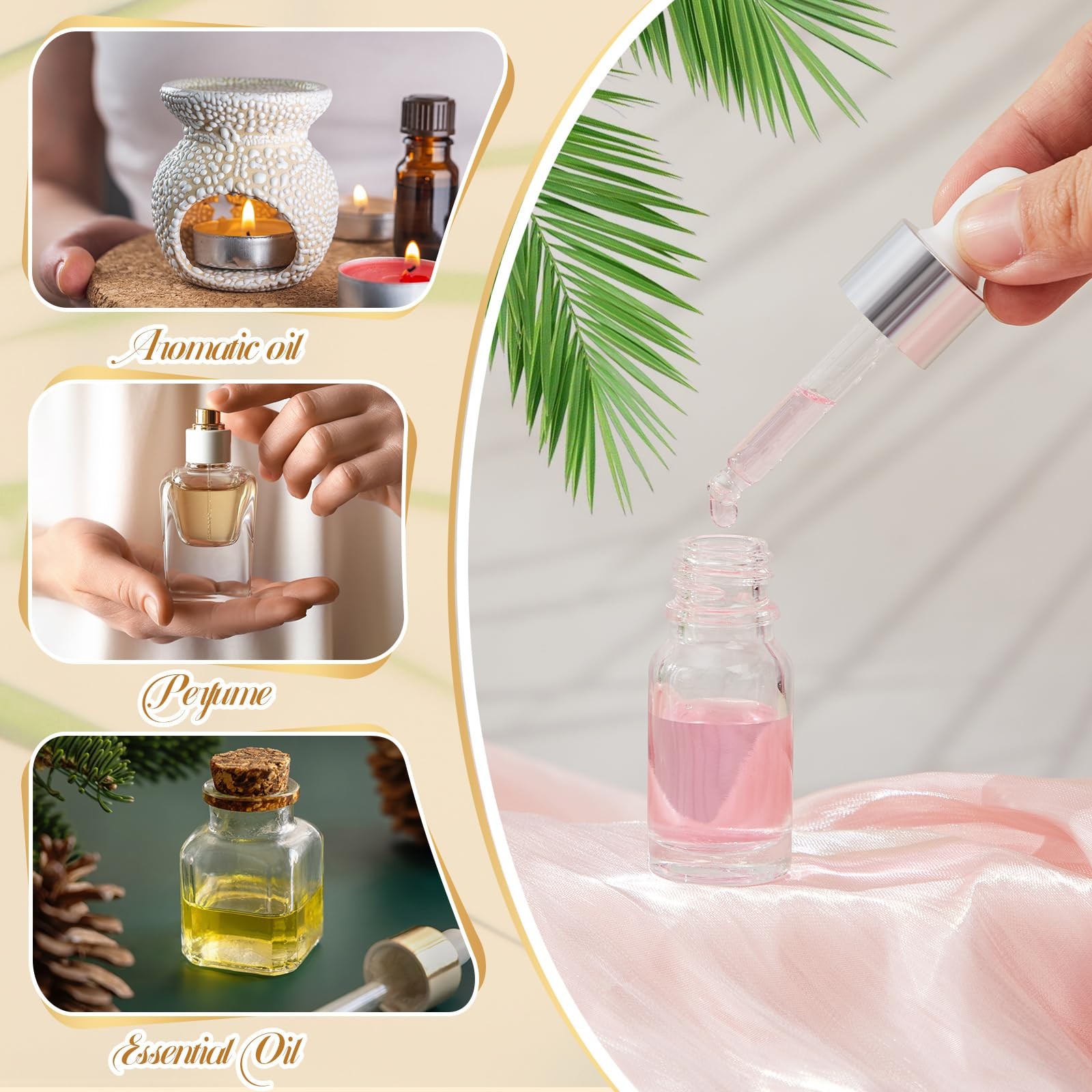 Didaey 100 Pcs Mini 10ml Clear Glass Dropper Bottles Essential Oils Bulk Empty