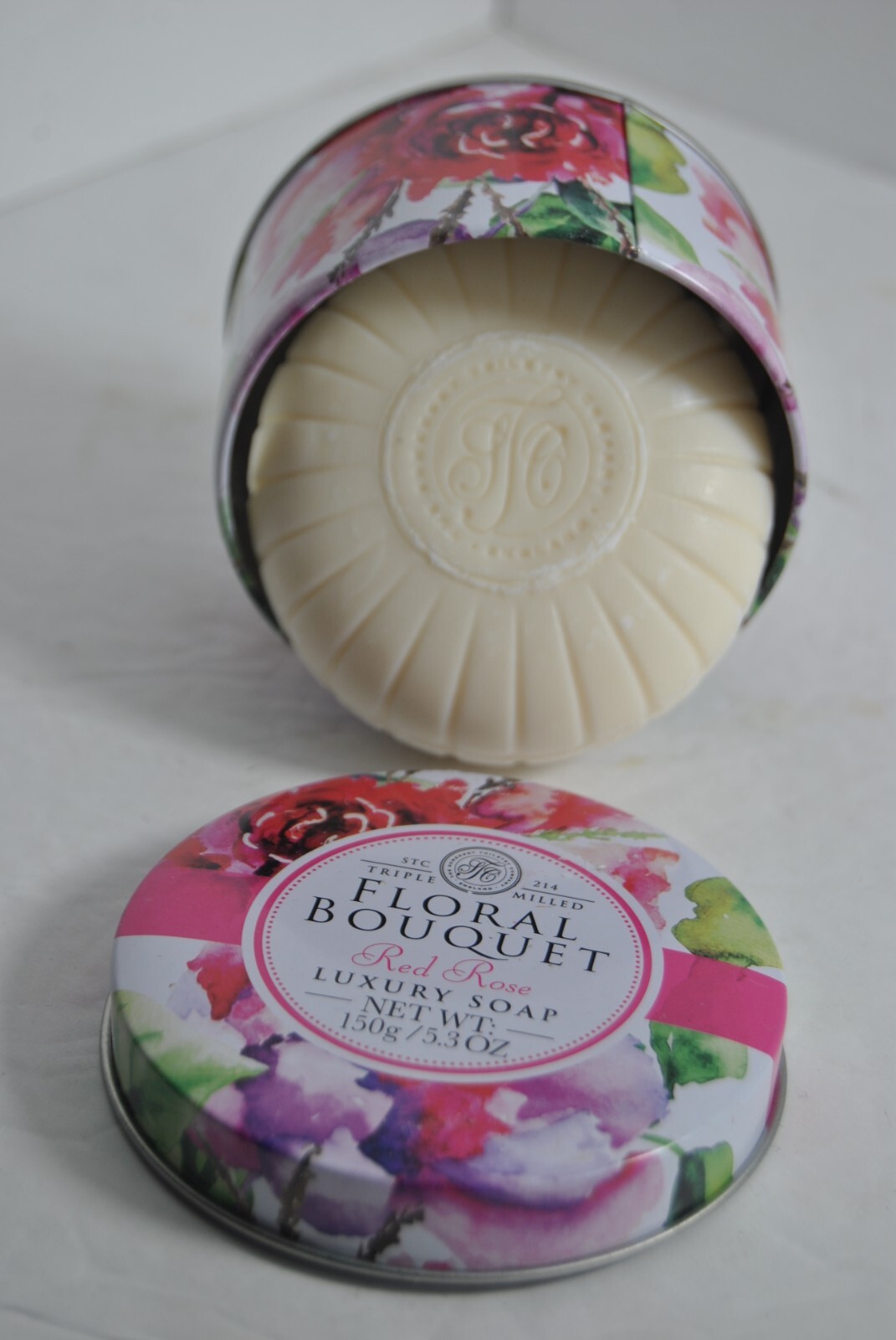 Lot of 2 Red Rose Luxury Soap 5.3oz & Dickens & Hawthorne Heart Shape Bath Bombs