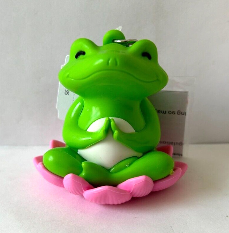 NEW Bath & and Body Works YOGA FROG Lily Pad Light-Up Pocket Gel Holder Keychain