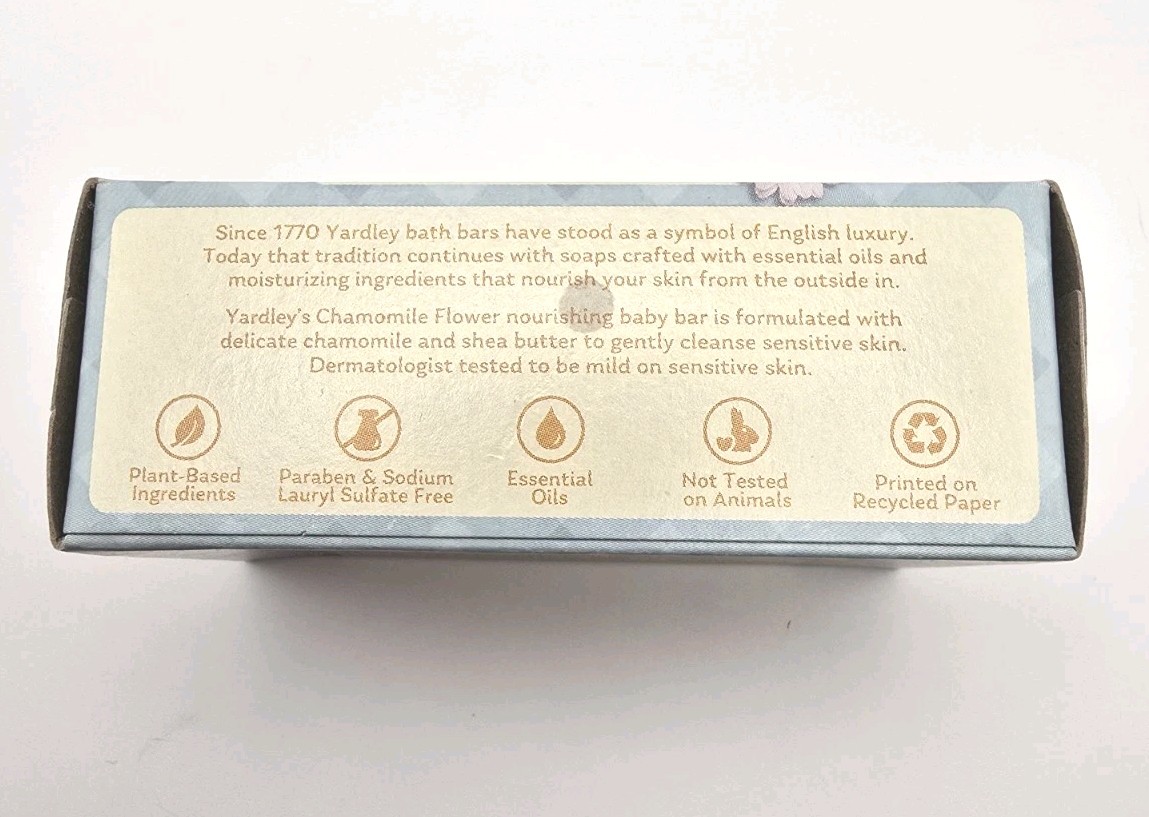 Lot of 4 Bars Yardley London Charcoal Chamomile Oatmeal Lavendar 4.25oz Each