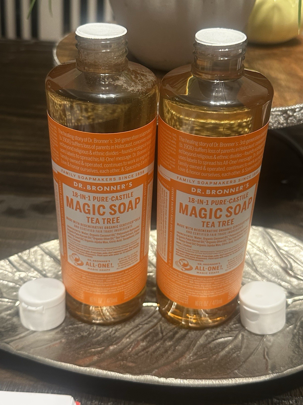 Dr. Bronner’s Magic Soap 2x – Tea Tree – Pure-Castile Liquid Soap – 16 oz