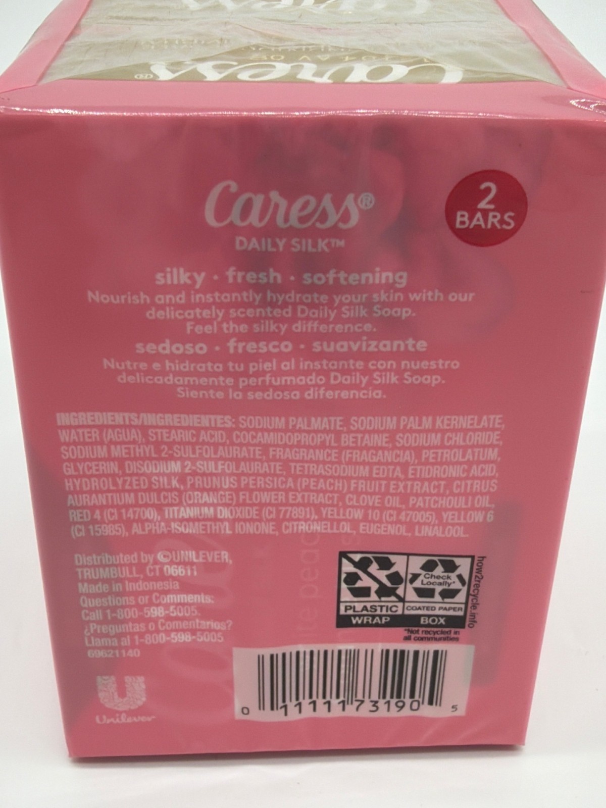 Caress White Peach & Orange Blossom Daily Silk Bar Soap 2 Pack 7.5 Oz Total Mois