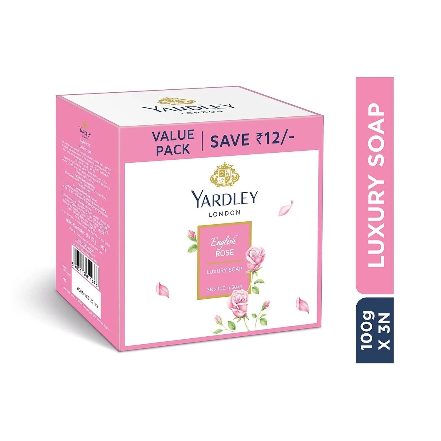 Yardley London English Rose Luxury Soap, 100g/3.5oz , Pack of 3