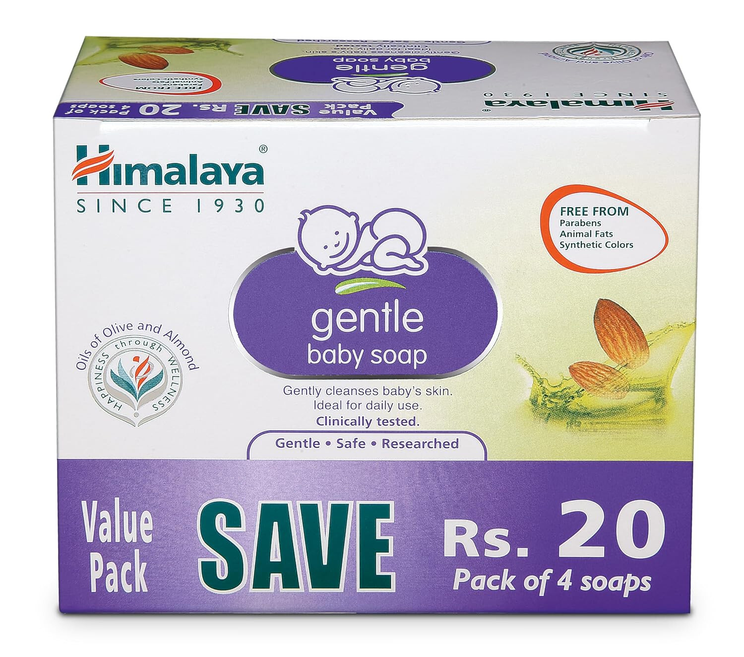 4No. X Himalaya Gentle Baby Soap Value Pack -75Gram Each – Free Shipping