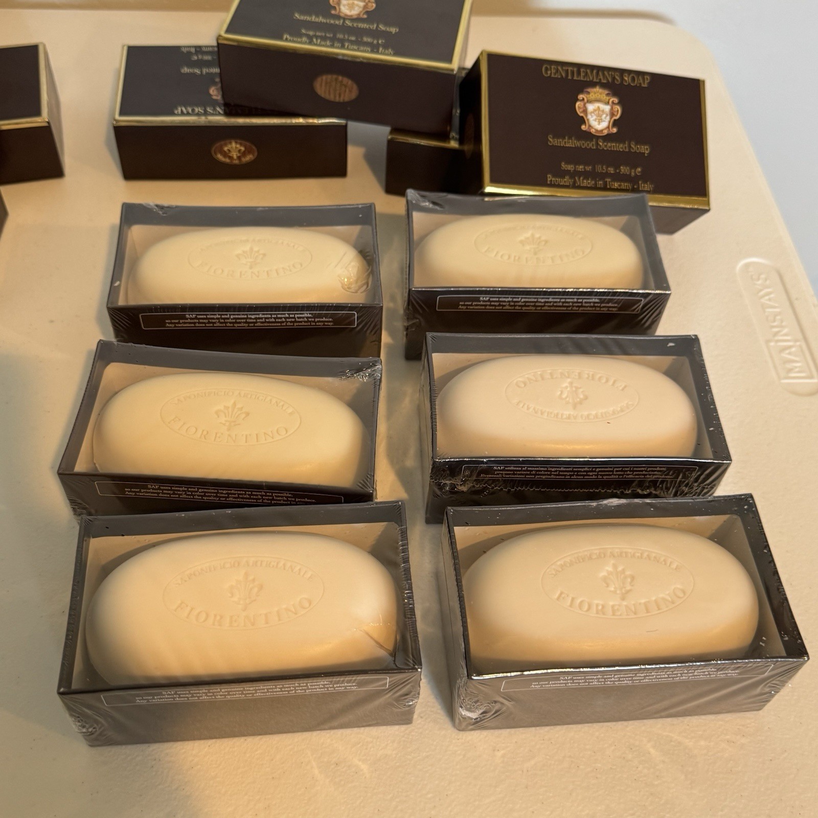 6 Bars Sandalwood Imported Italian Boxed Men’s Bath Soap 10.5oz from Tuscany